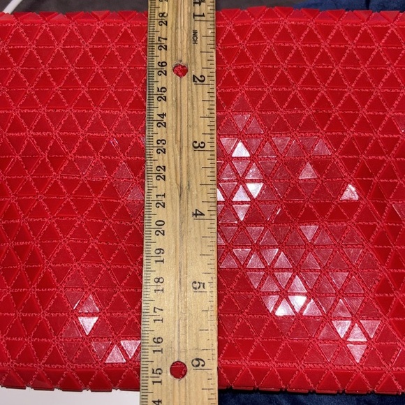 Textured Cestac Pouch  Wristlet Red - Picture 6 of 10